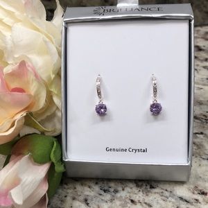 New in Box! Crystal Earrings Purple